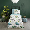 Kinderdekbedovertrek Dino - flanel - 1-persoons (140x220 + 60x70 cm)