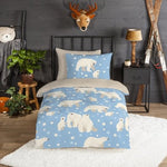 Kinderdekbedovertrek Ijsberen - Flanel - 1-persoons (140x220 + 60x70 cm)