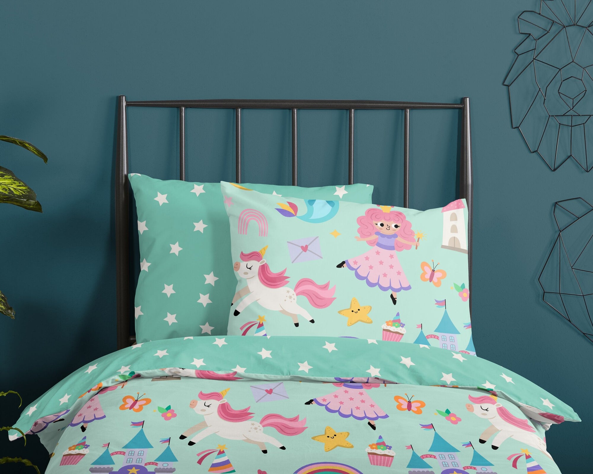 Katoen kinderdekbedovertrek Magic - 1-persoons (140x220 + 60x70 cm)