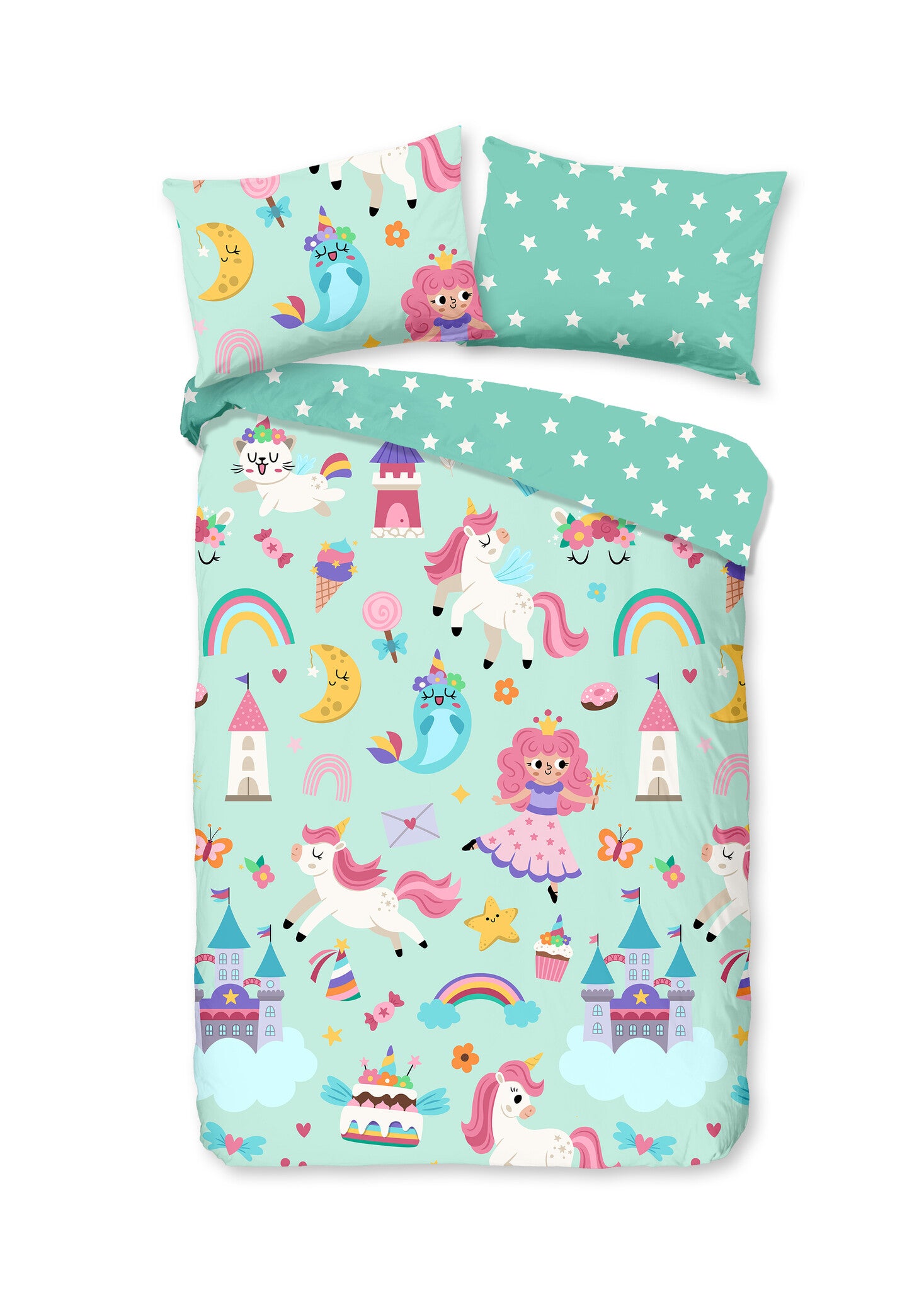 Katoen kinderdekbedovertrek Magic - 1-persoons (140x220 + 60x70 cm)