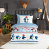 Kinderdekbedovertrek Pinguïns - blauw - Flanel - 1-persoons (140x220 + 60x70 cm)