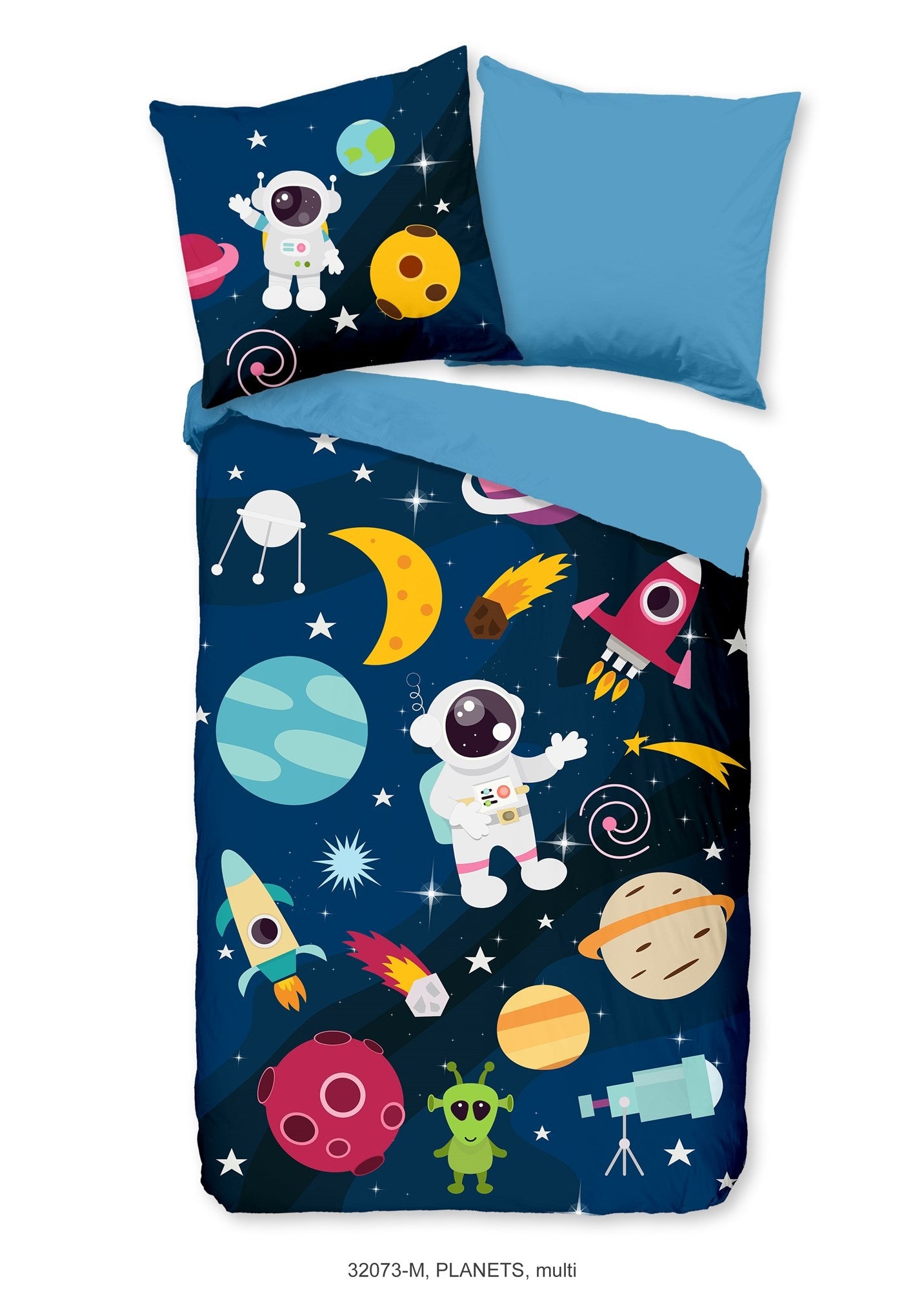 Kinderdekbedovertrek Planets - Microvezel - 1-persoons (140x220 + 60x70 cm)