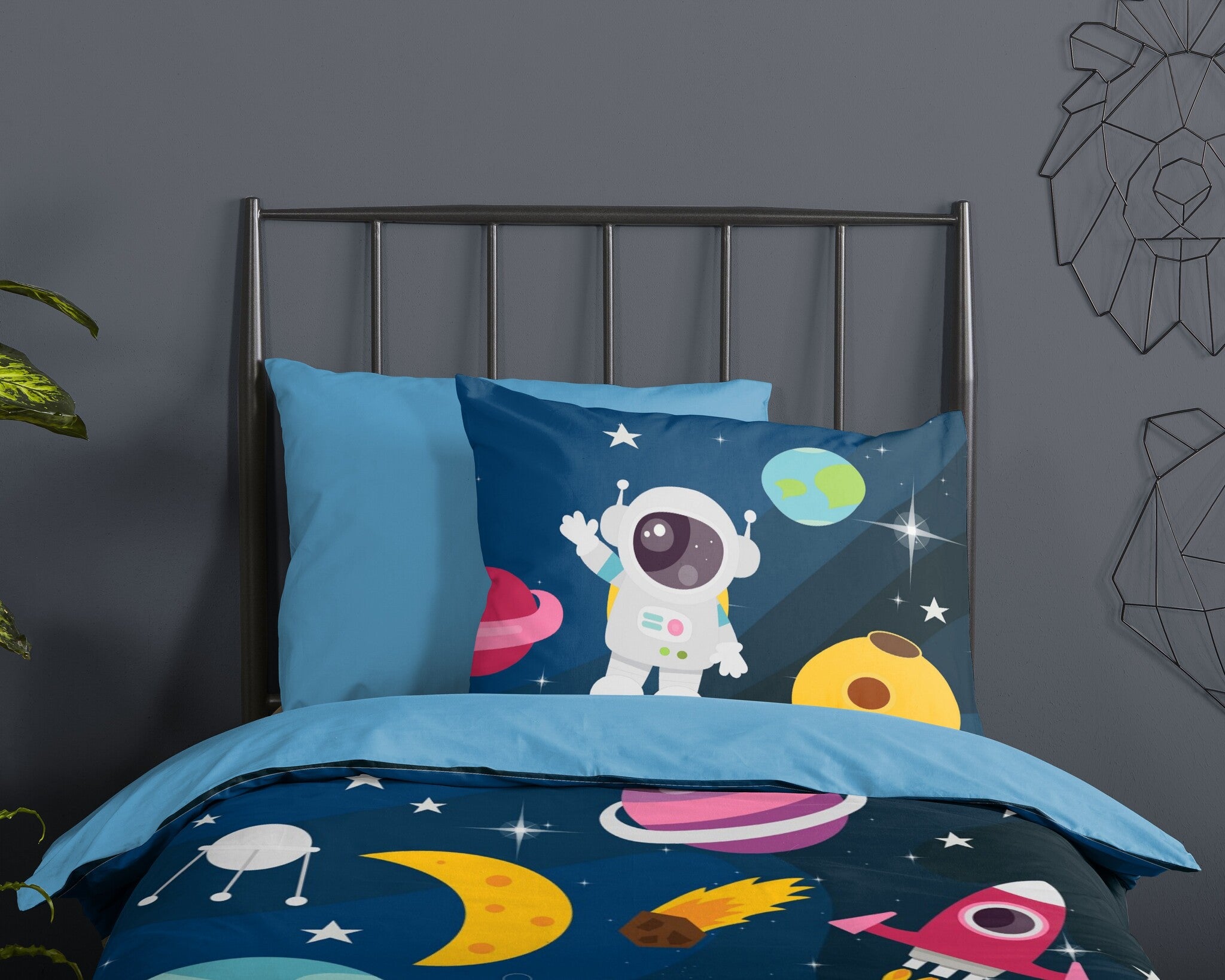 Kinderdekbedovertrek Planets - Microvezel - 1-persoons (140x220 + 60x70 cm)