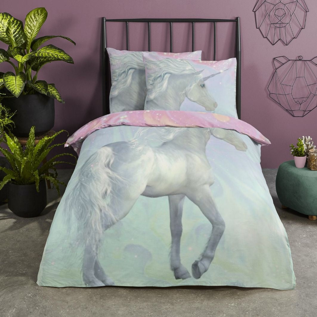 Good morning  kinderdekbedovertrek Unicorn - katoen - 1-persoons (140x220 + 60x70 cm)