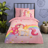Kinderdekbedovertrek Unicorn rainbow - Katoen - 1-persoons (140x220 + 60x70 cm)