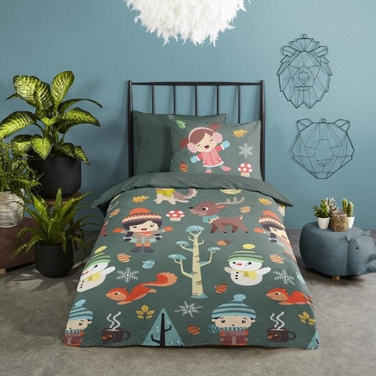 Good Morning dekbedovertrek winter forest - katoen - eenpersoons