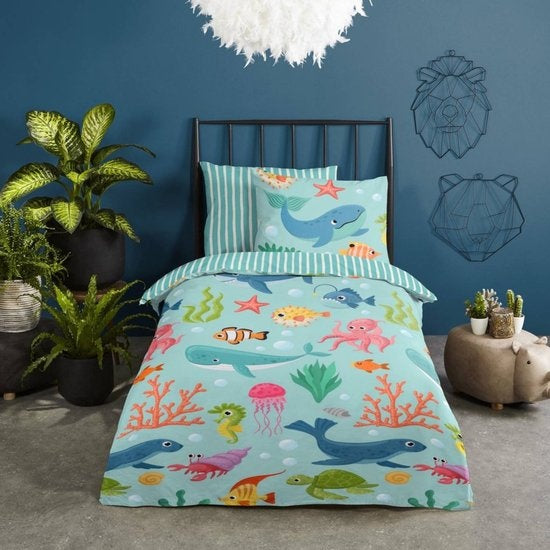 Kinderdekbedovertrek Ocean - Katoen - 1-persoons (140x220 + 60x70 cm)