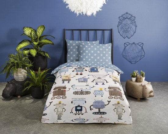 Good Morning ledikant dekbedovertrek Robo - katoen - 100x135 + 40x60 cm