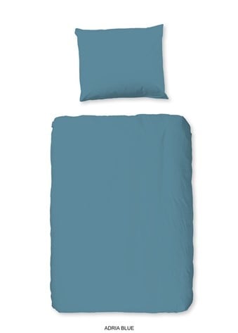 Ledikant dekbedovertrek uni blauw - katoen - 100x135 + 40x60 cm