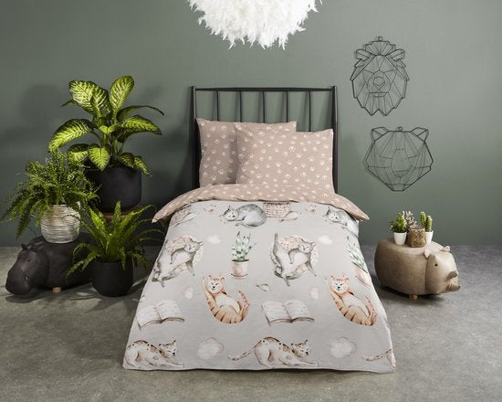 Peuterdekbedovertrek  Catlife - katoen - juniorbed (120x150 + 60x70 cm)
