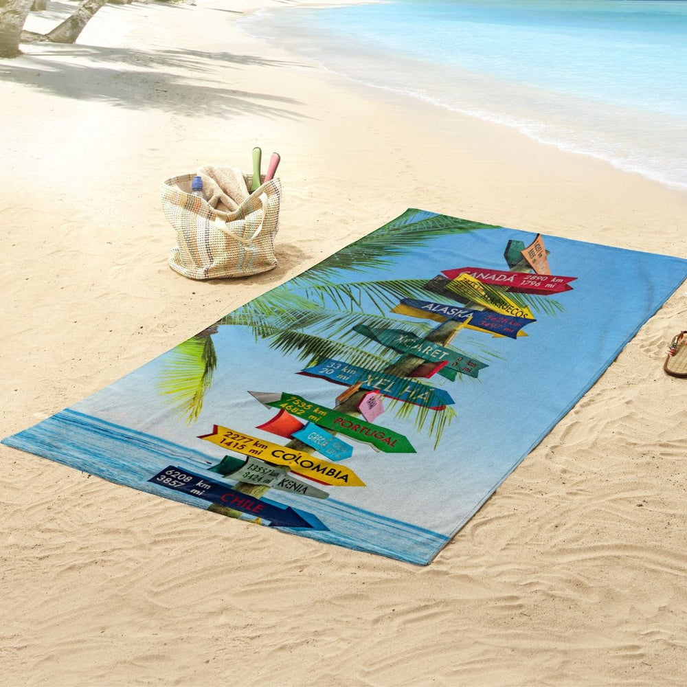Strandlaken Beach Sign - handdoek 100x180 cm
