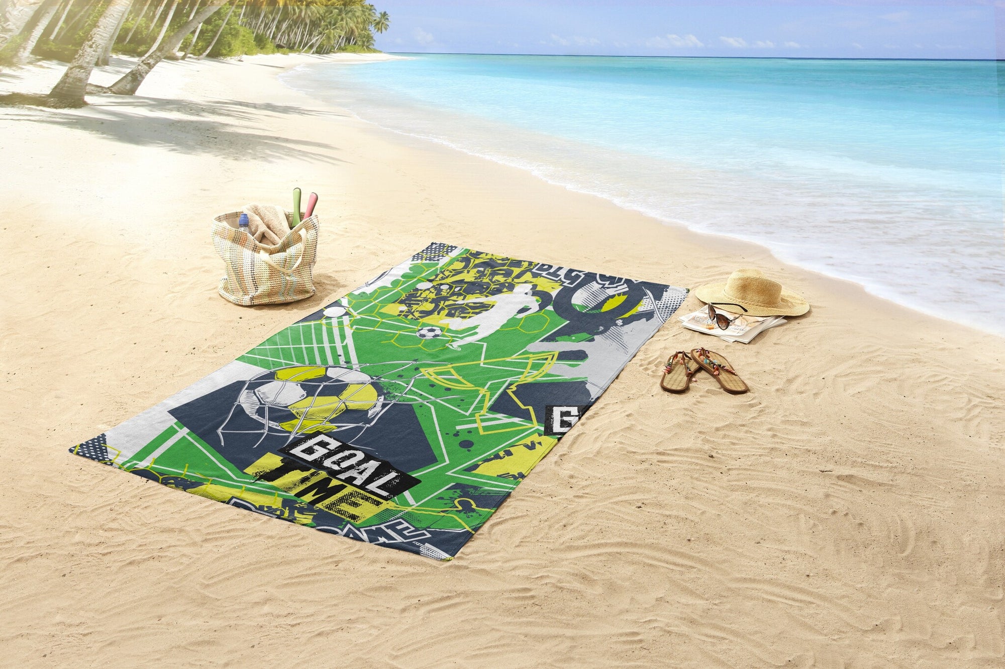 Strandlaken Goal Time - handdoek 75x150 cm