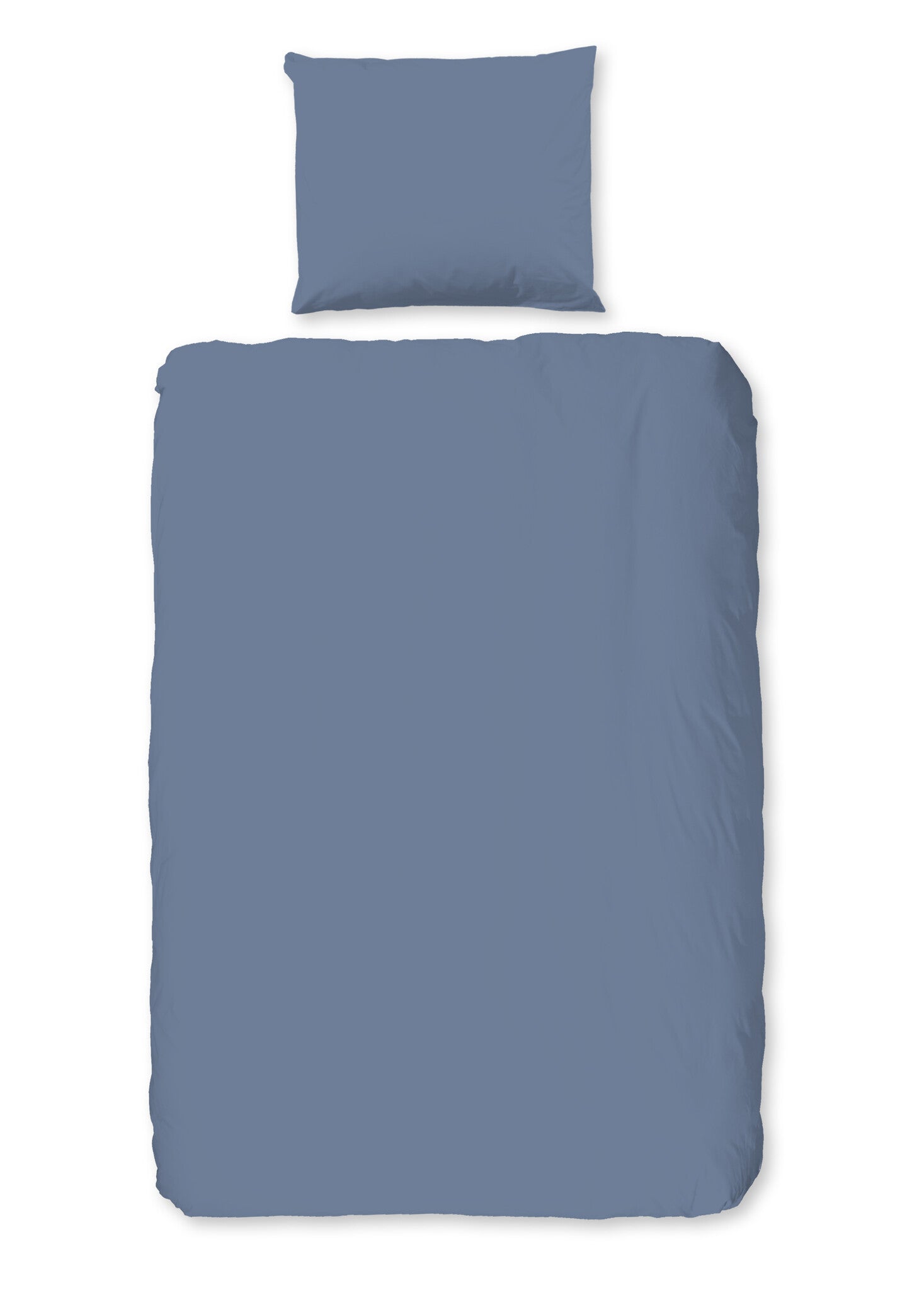 Flanel uni dekbedovertrek - blauw