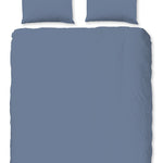 Flanel uni dekbedovertrek - blauw