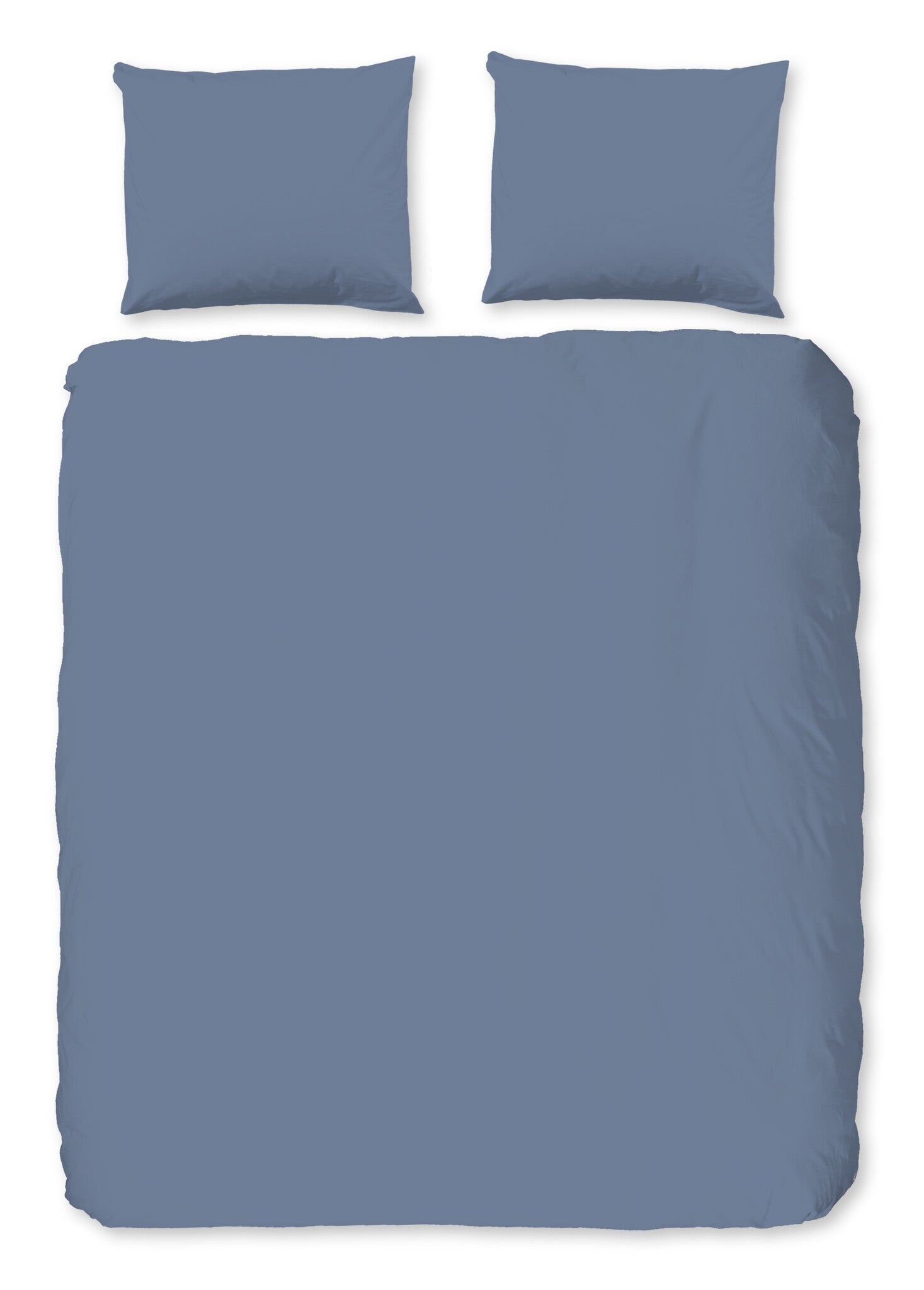 Flanel uni dekbedovertrek - blauw