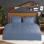 Flanel uni dekbedovertrek - blauw