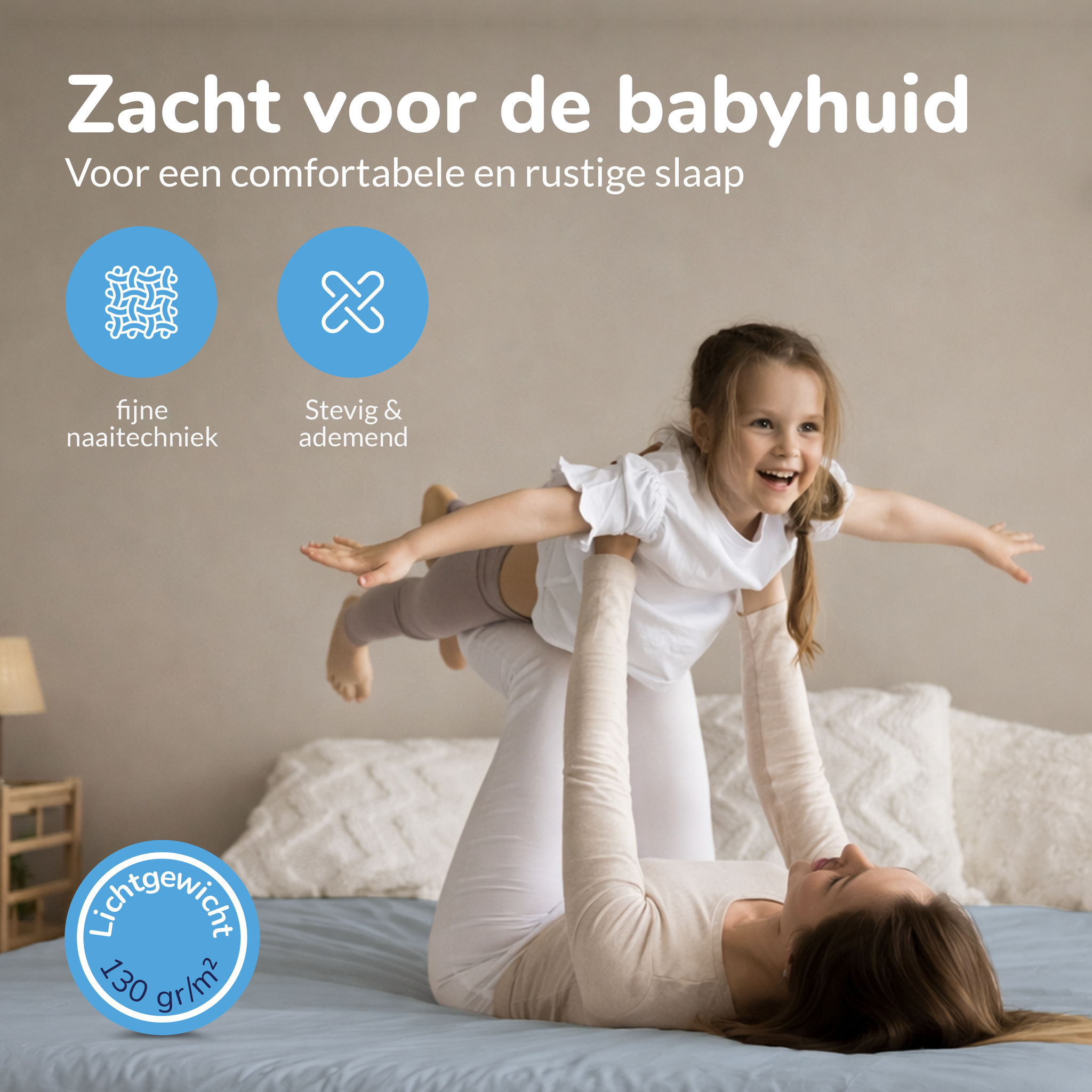 Decoware peuter hoeslaken - katoen - grijs - 70x150 cm