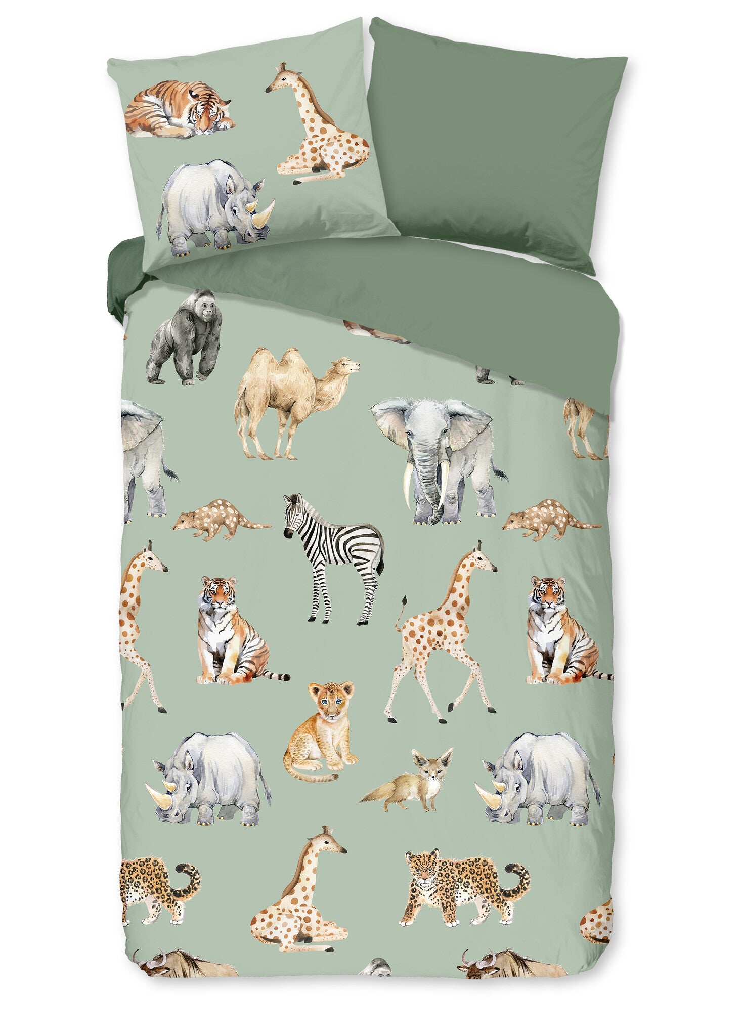 Microvezel kinderdekbedovertrek Safari - 1-persoons (140x220 + 60x70 cm)