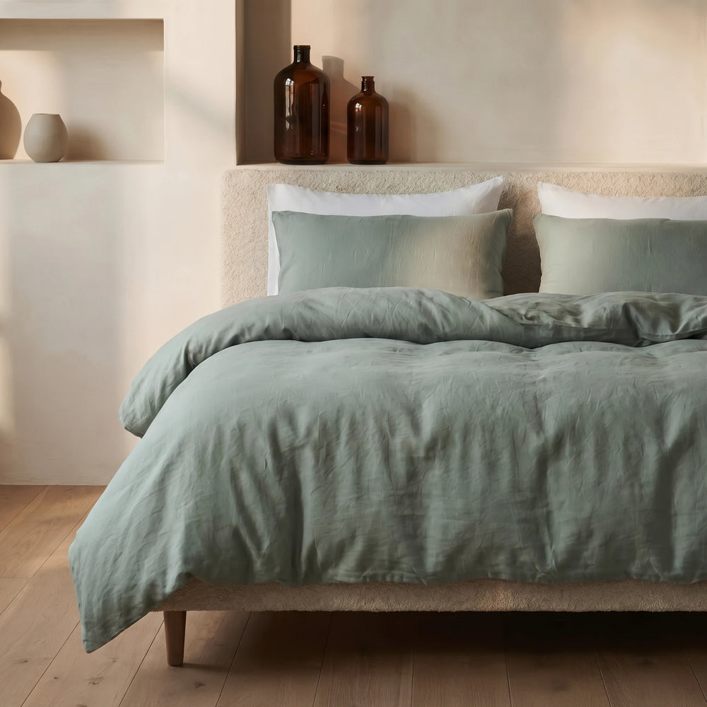 Dreamhouse dekbedovertrek Stone Washed Katoen - Groen