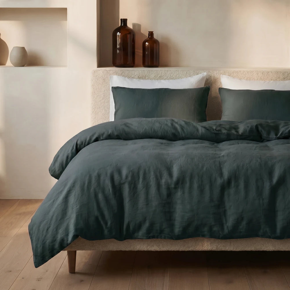 Dreamhouse dekbedovertrek Stone Washed Katoen - Groen