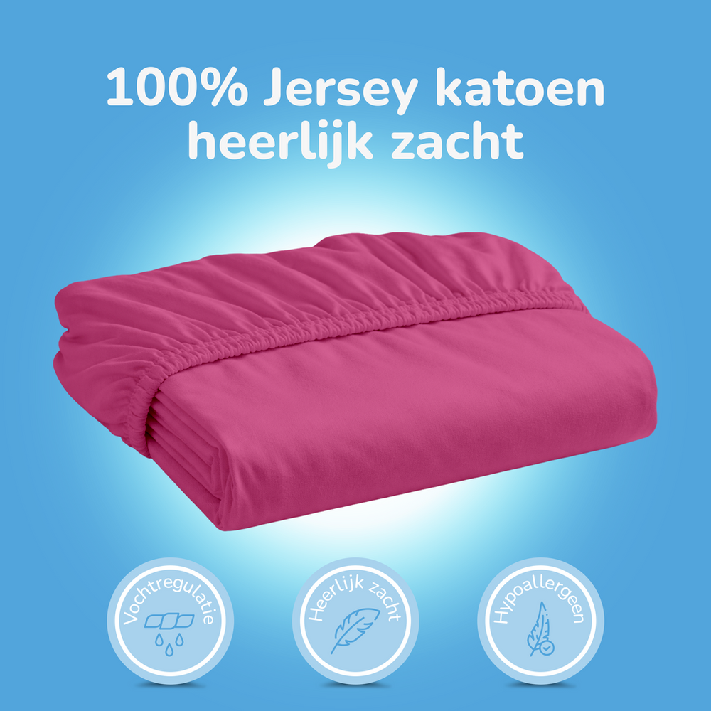 Decoware hoeslaken - Jersey - Roze