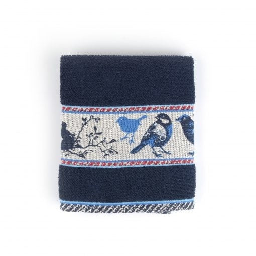 Handdoek Vogels blauw