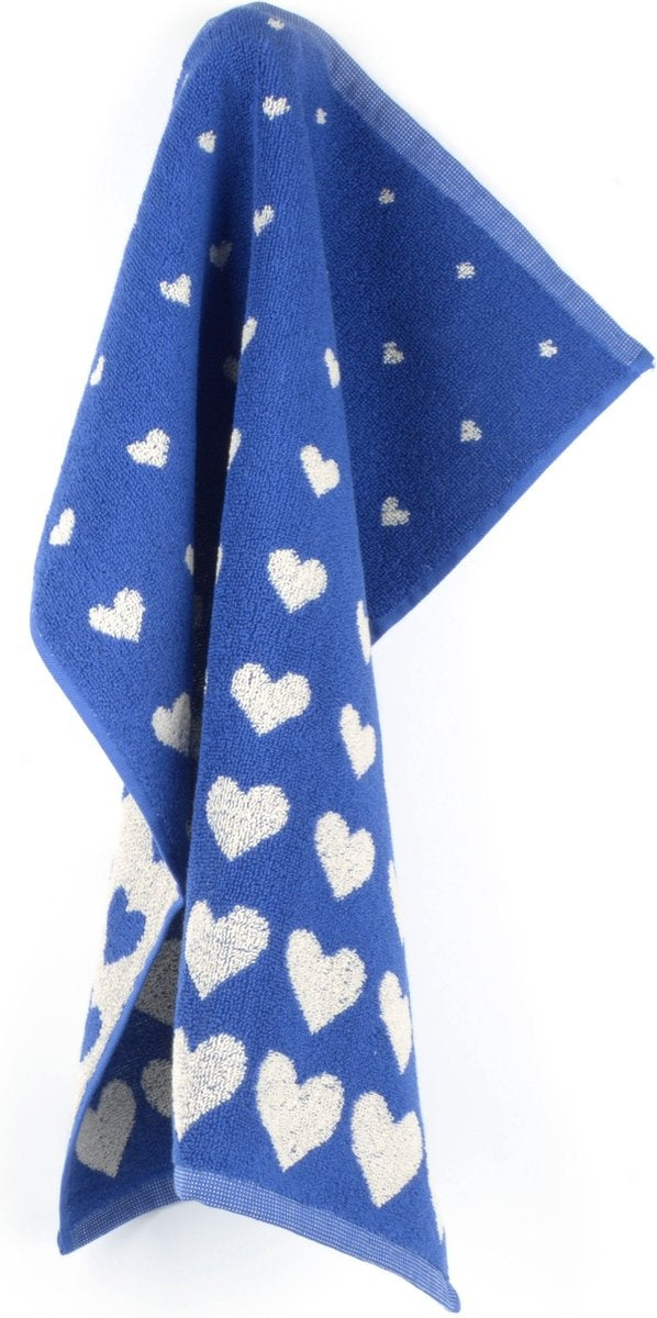 Handdoek Hartjes - Koningsblauw