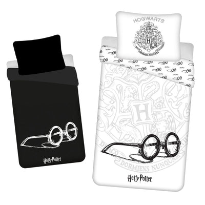 Harry Potter dekbedovertrek HP bril - glow in the dark - katoen - eenpersoons