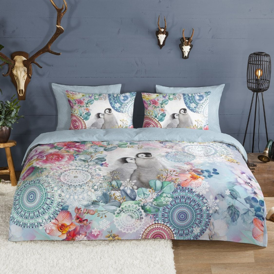HiP dekbedovertrek Rachna pinguïns - Flanel - 1-persoons (140x220 + 60x70cm)
