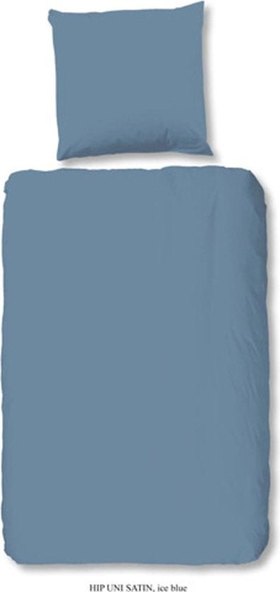 HiP dekbedovertrek uni - ice blauw - Katoensatijn