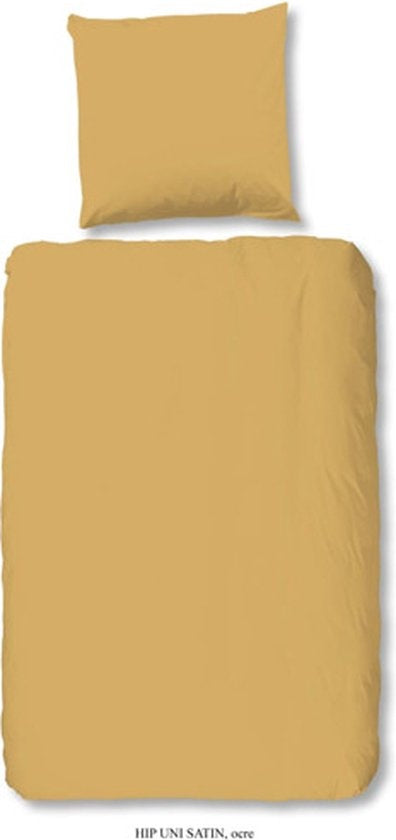 HiP dekbedovertrek uni - oker geel - Katoensatijn - 1-persoons (140x220 + 60x70cm)