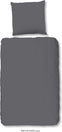 HIP dekbedovertrek uni - Katoensatijn - Grijs