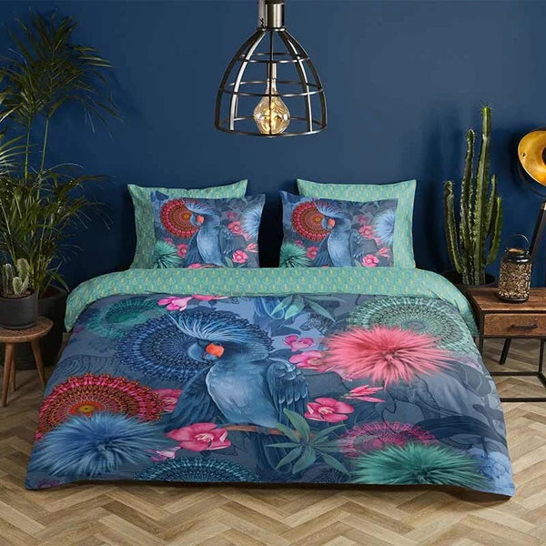 HiP dekbedovertrek Papegaai Ofelia - Katoensatijn - 1-persoons (140x220 + 60x70cm)