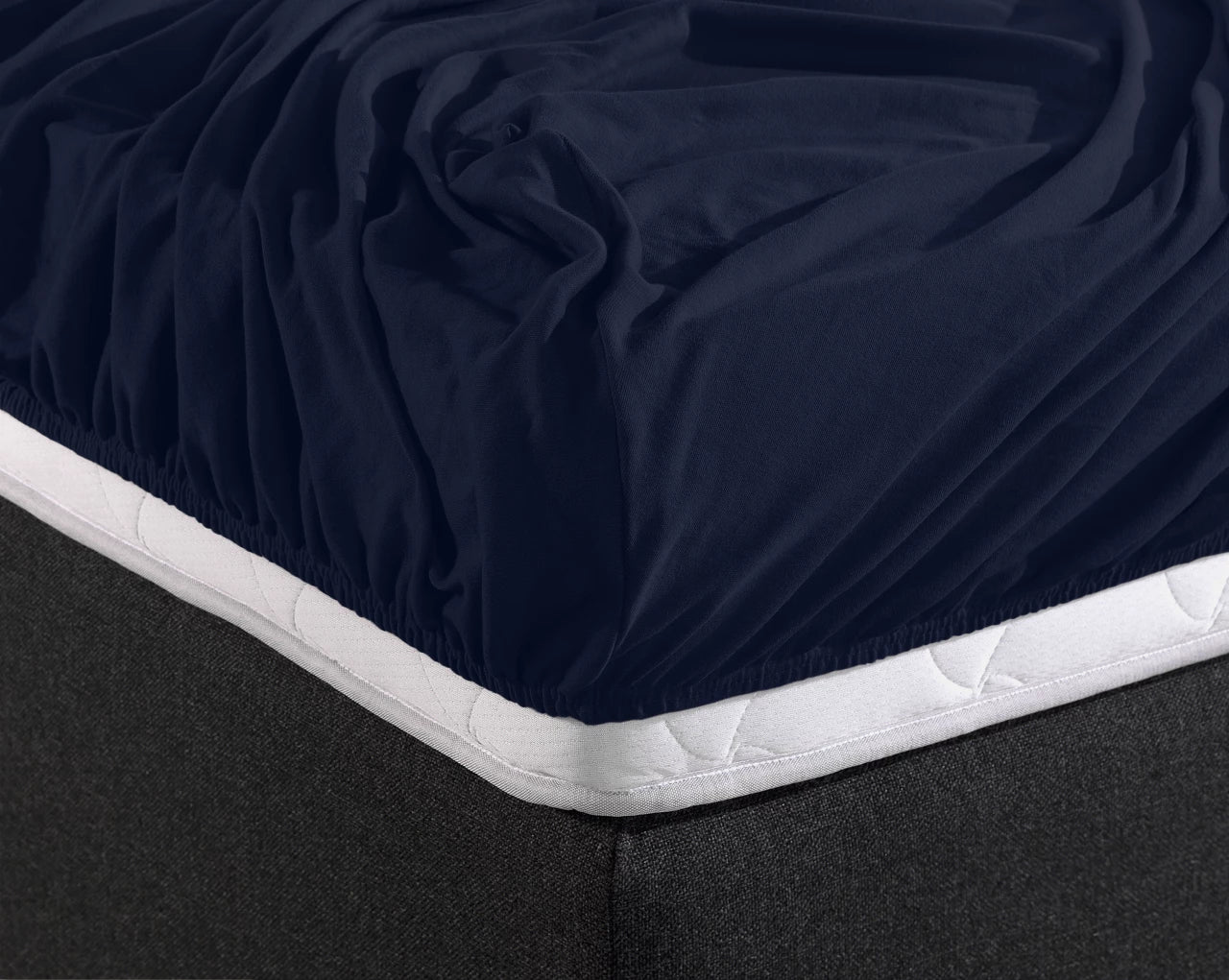 Hoeslaken - enkel jersey 135gr - indigo blauw