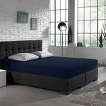 Hoeslaken - enkel jersey 135gr - indigo blauw