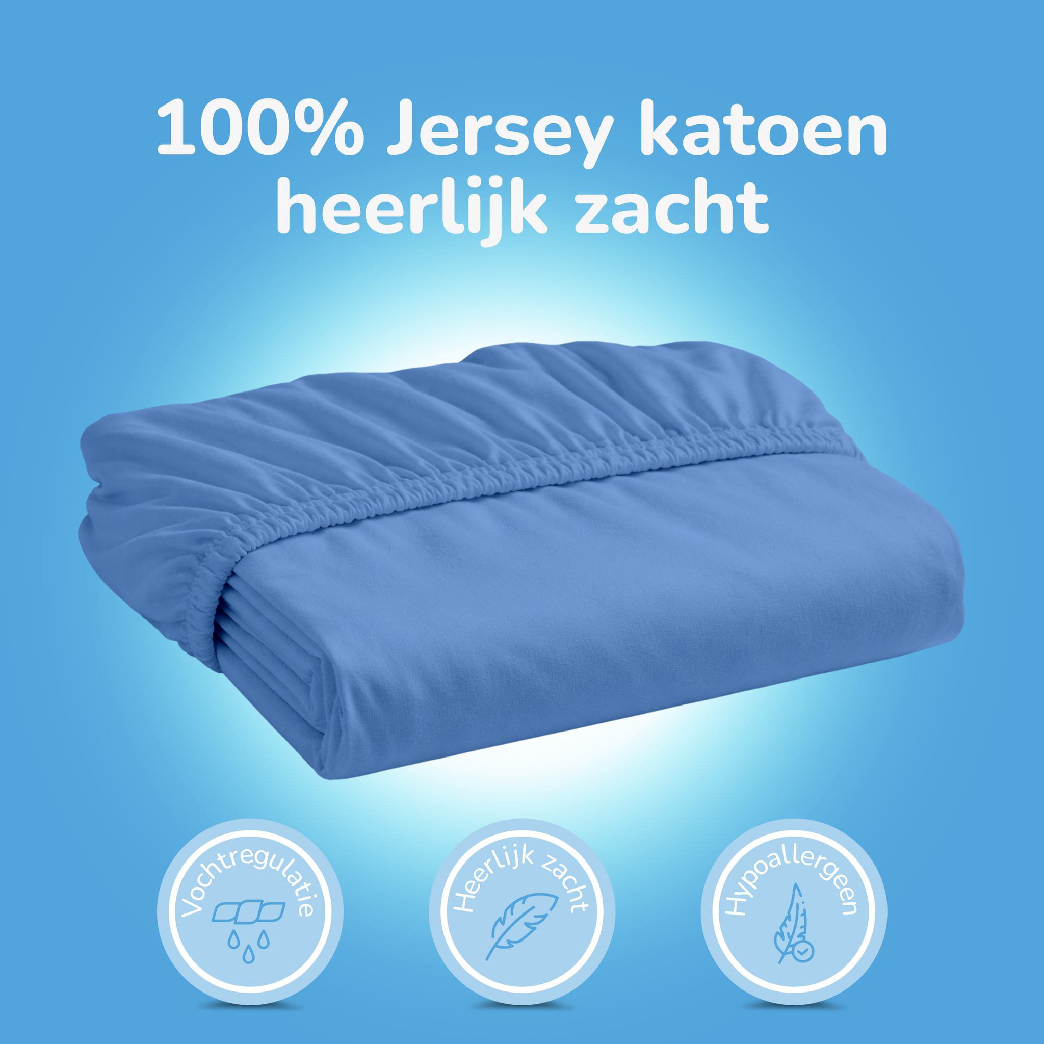 Decoware hoeslaken - jersey - blauw