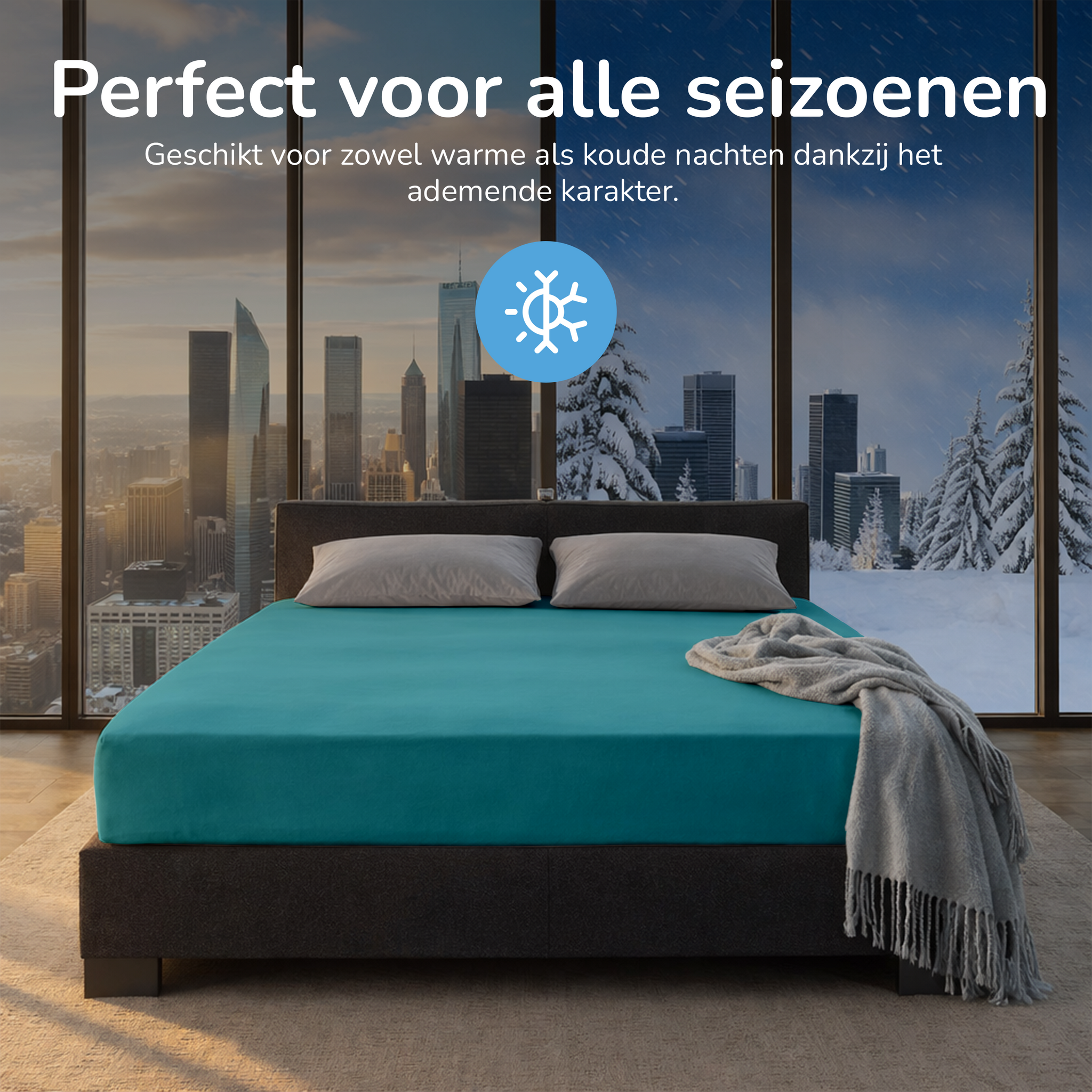 Decoware hoeslaken - jersey - aqua