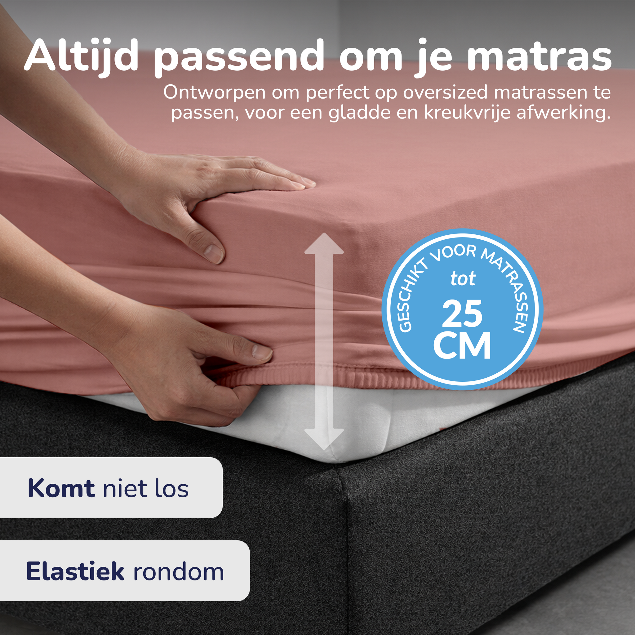 Decoware hoeslaken - Katoen  - Roze