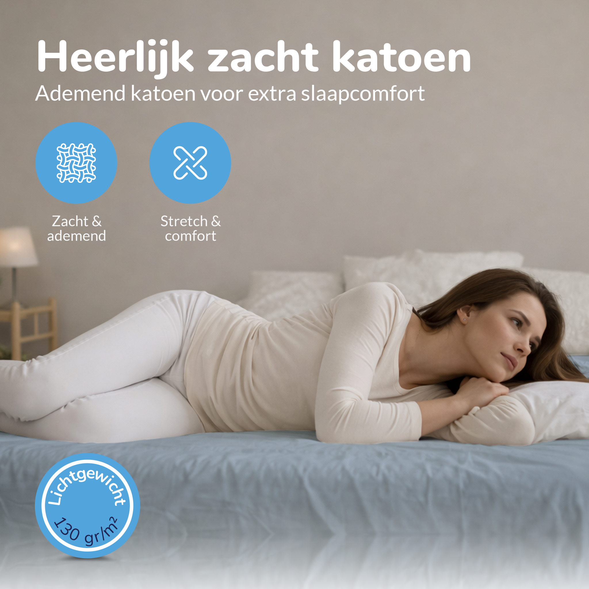 Decoware hoeslaken - Katoen  - Grijs