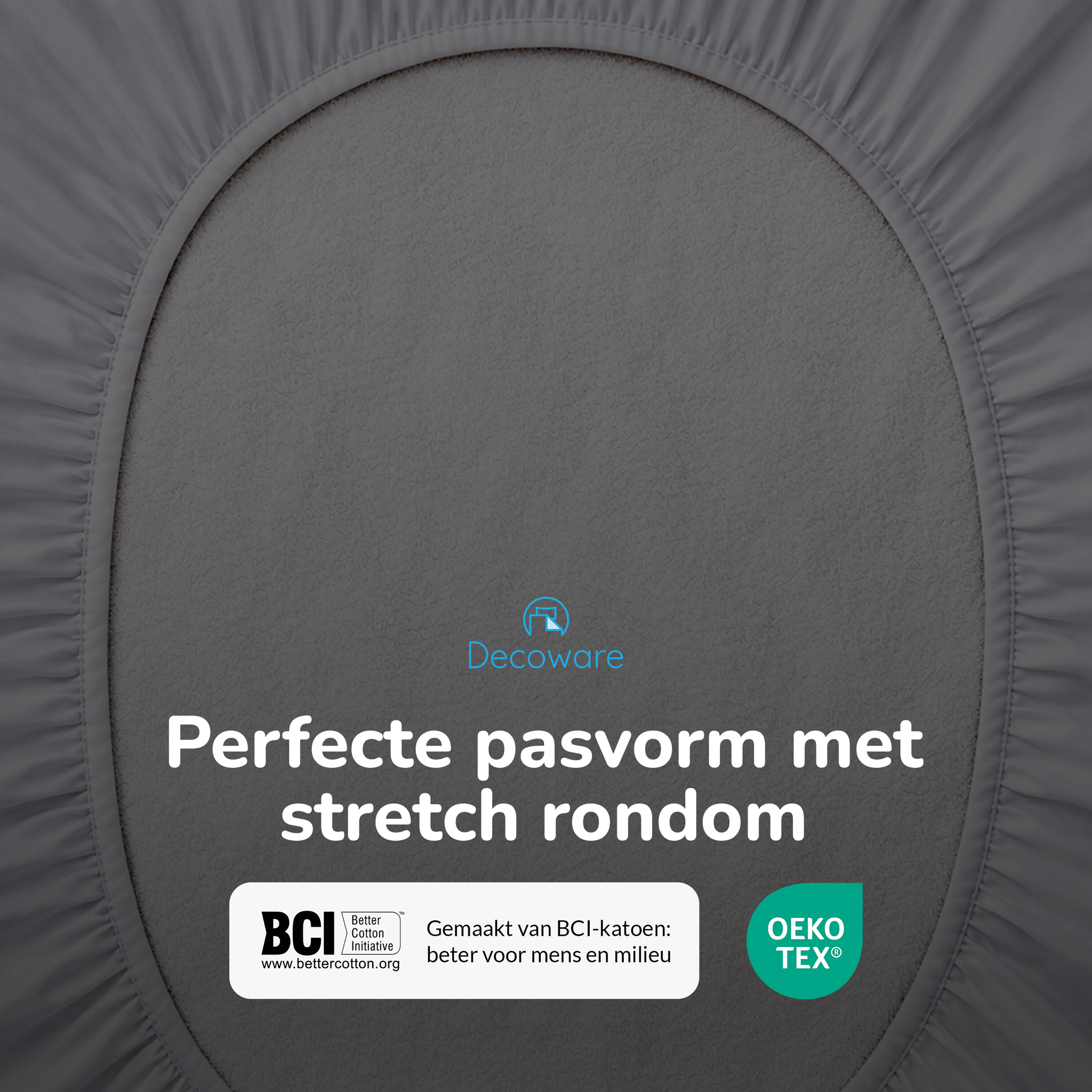 Decoware hoeslaken - katoen  - antraciet