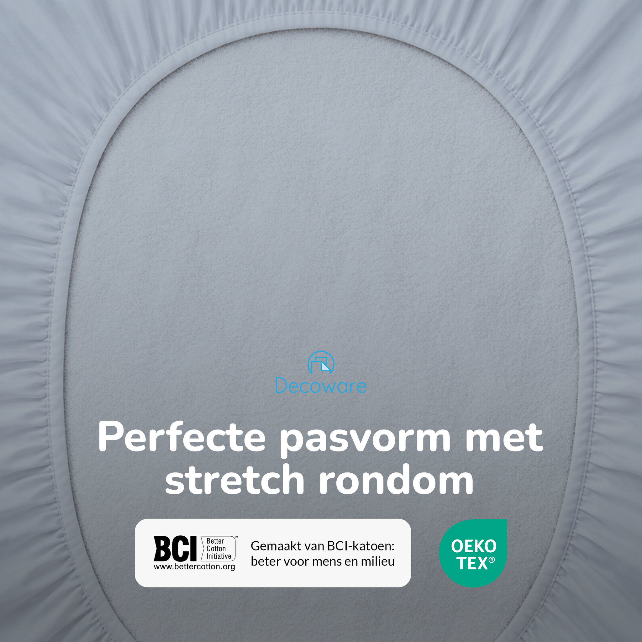 Decoware peuter hoeslaken - katoen - grijs - 70x150 cm