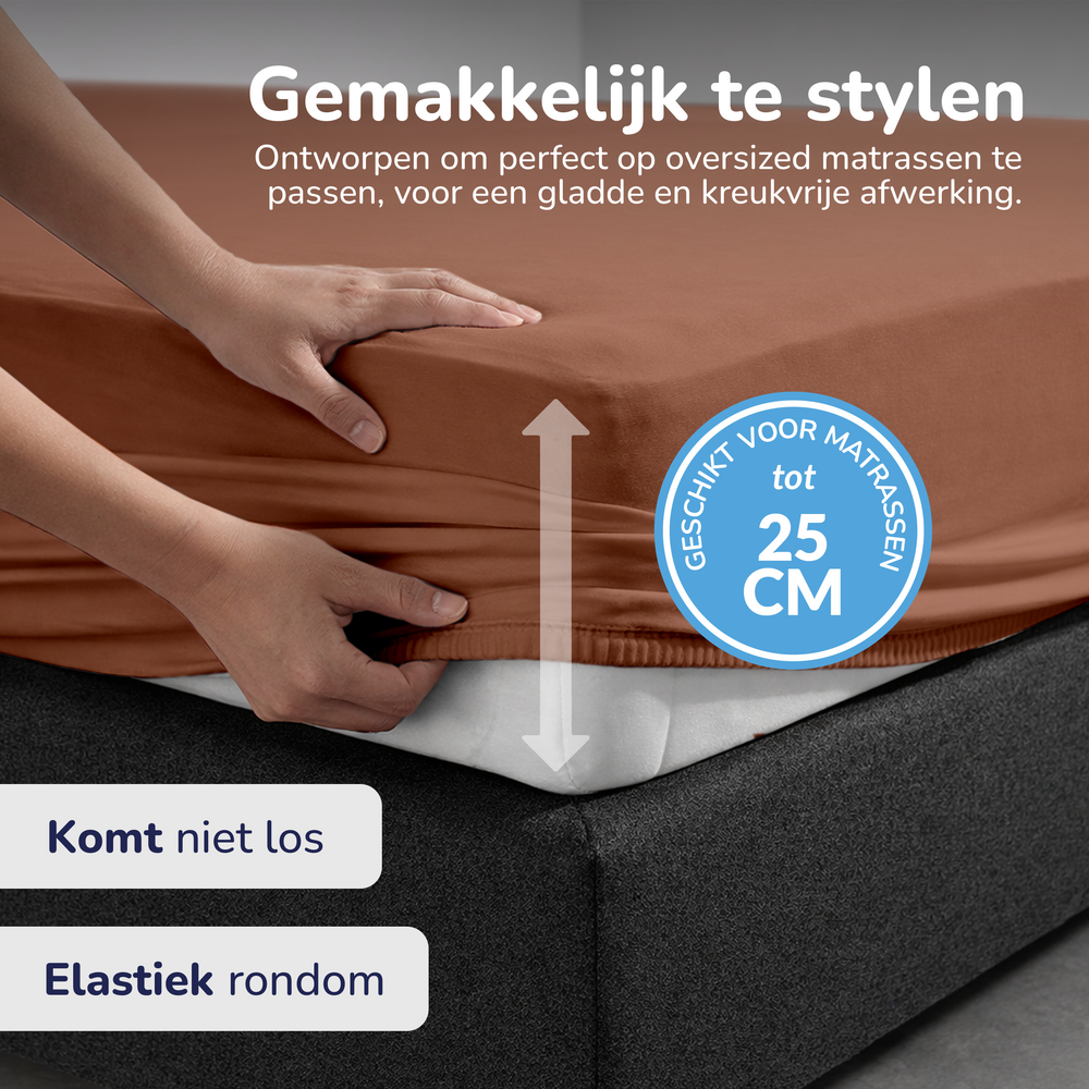 Decoware hoeslaken - Jersey - Terra