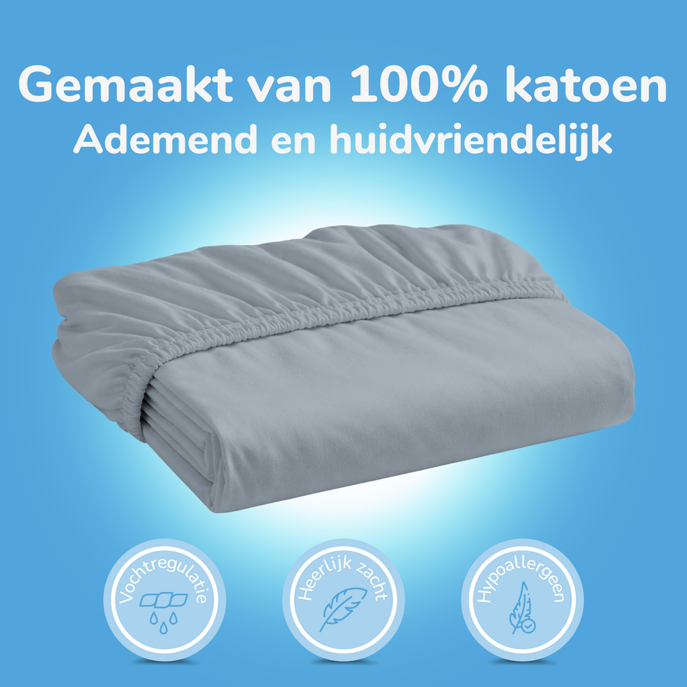 Decoware hoeslaken - Katoen  - Grijs