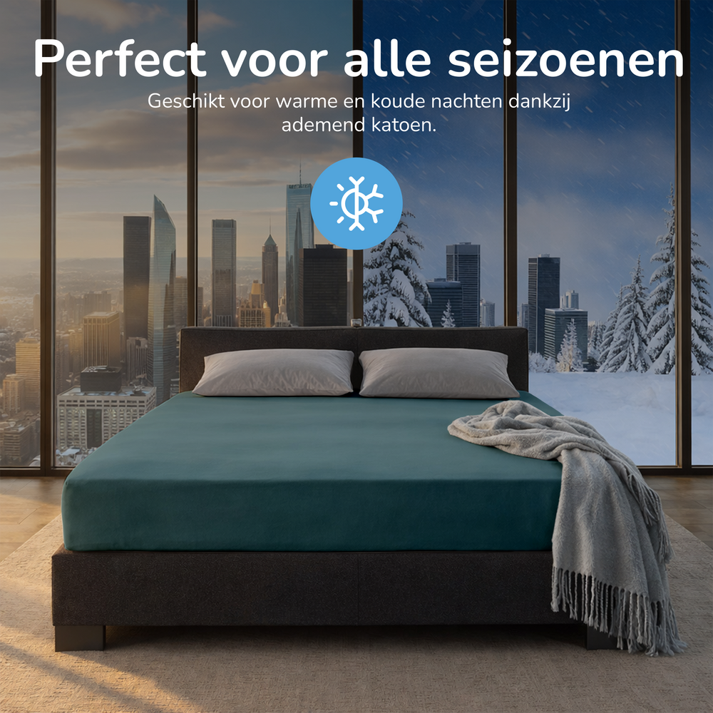Decoware hoeslaken - Katoen  - Olijfgroen