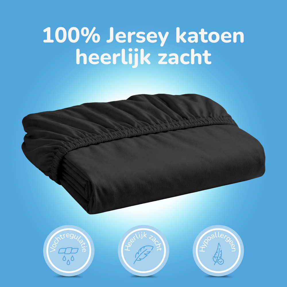 Decoware Hoeslaken - Jersey - Zwart