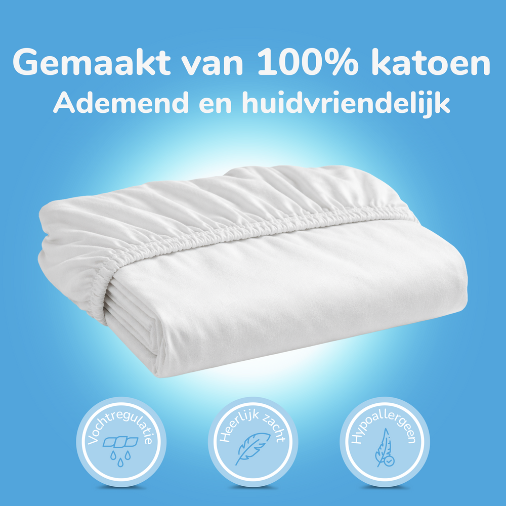 Decoware hoeslaken - Katoen  - Wit