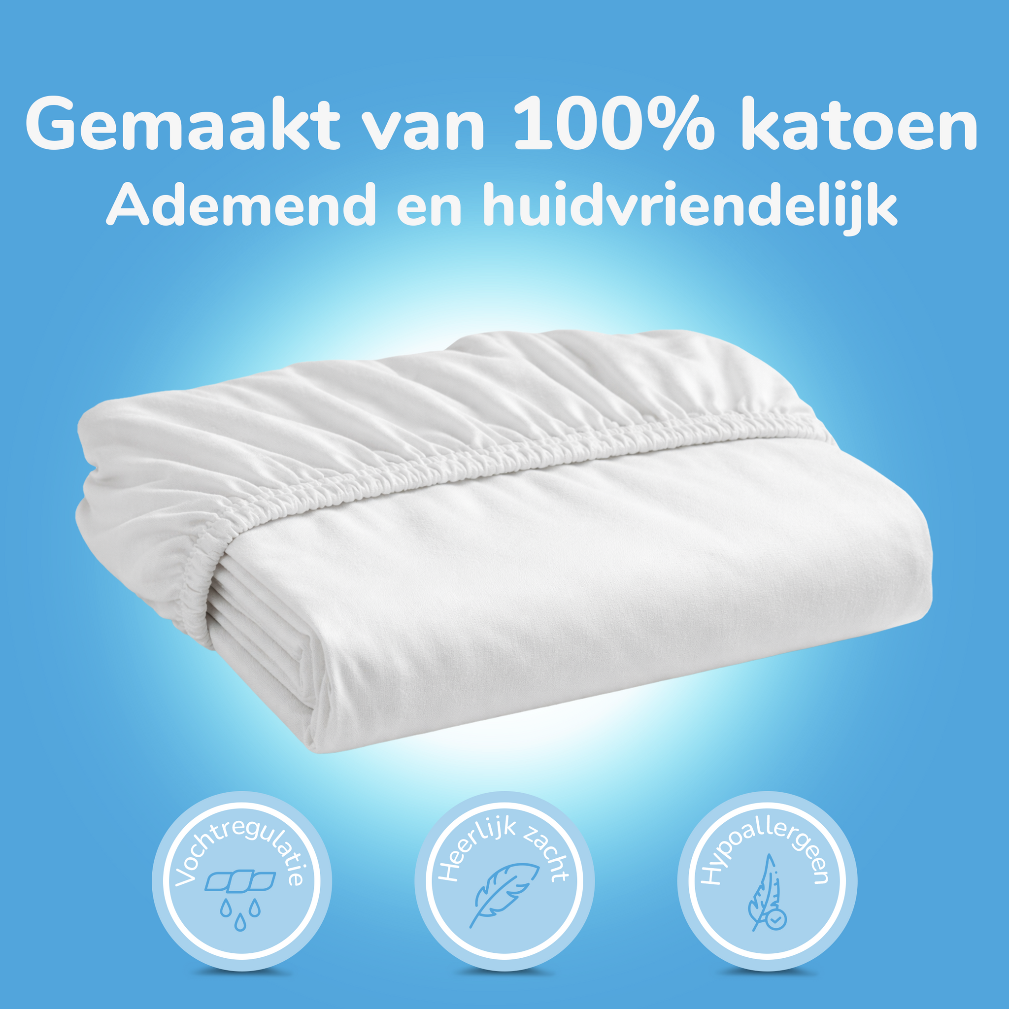 Decoware hoeslaken - Katoen  - Wit