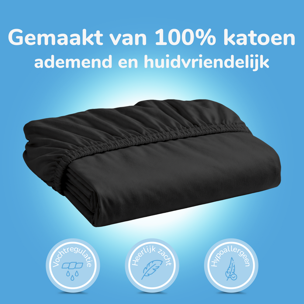 Decoware hoeslaken - Katoen  - Zwart