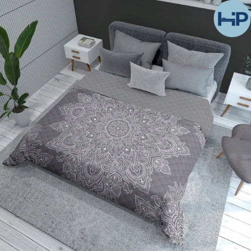 Bedsprei Mandala grijs