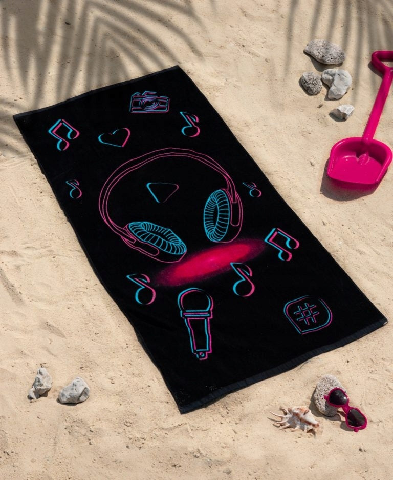 Strandlaken music  - 70x140 cm - katoen